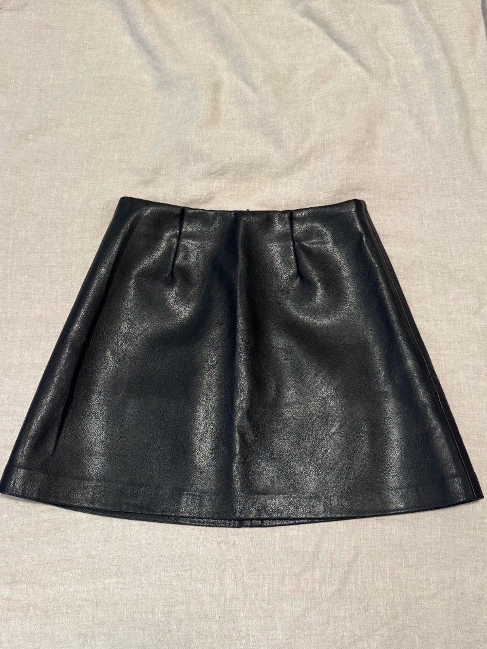 Zara black leather mini skirt NWT (S)